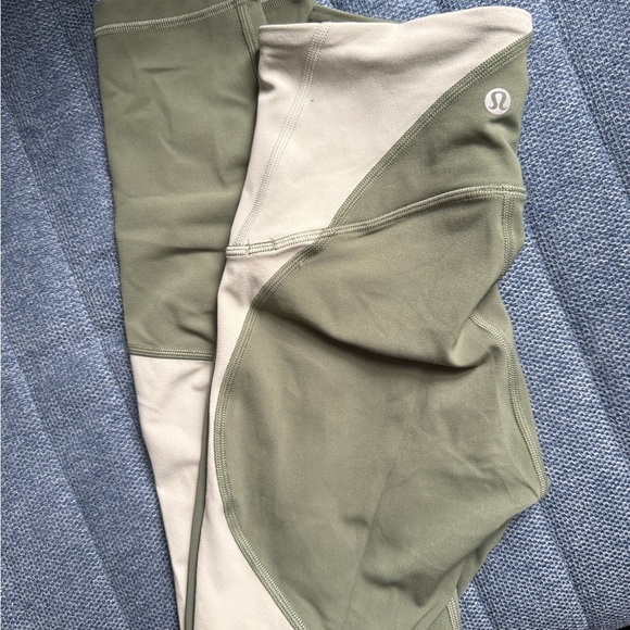 Lululemon Athletica Green High-Waisted Leggings Colour Block - Picture 7 of 7